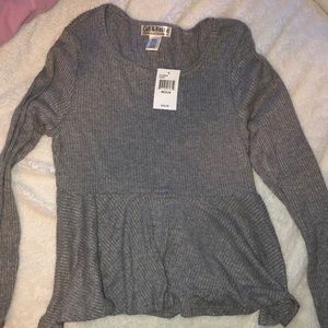 Cut & Paste long sleeve Flare shirt